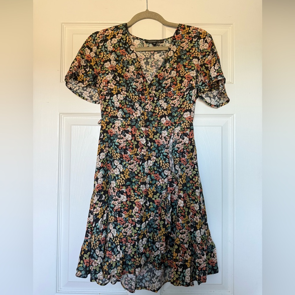 Dynamite Black Floral Midi Dress